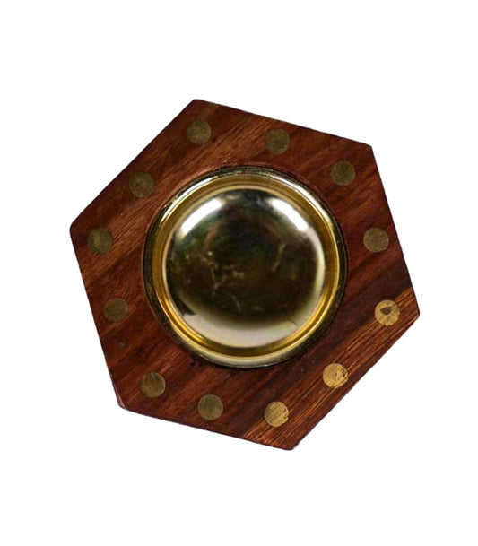 Wooden Box Carbon Incense Holder - 10x3cm