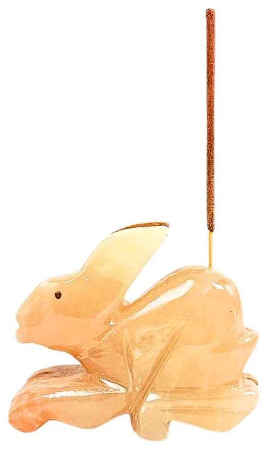 Onyx Rabbit Incense Holder - 8x6cm