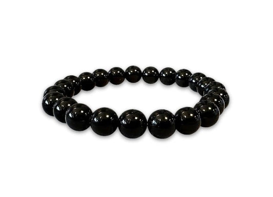 Bracciale con perle in Onice Nero - 8 mm