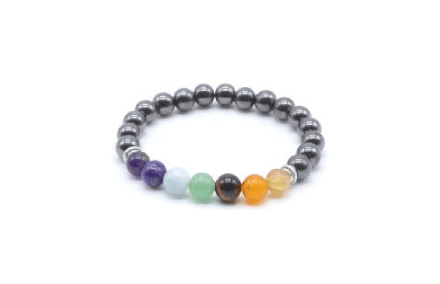 Hematite Bracelet & 7 Chakras beads - 8mm