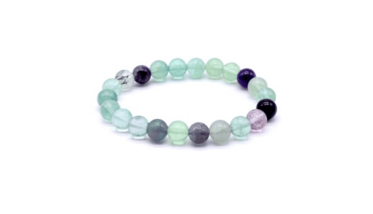 Perle per bracciale in fluorite - 8mm