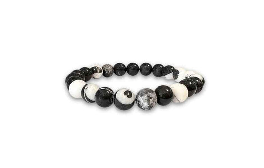 Bracciale di diaspro zebrato - perle da 8 mm