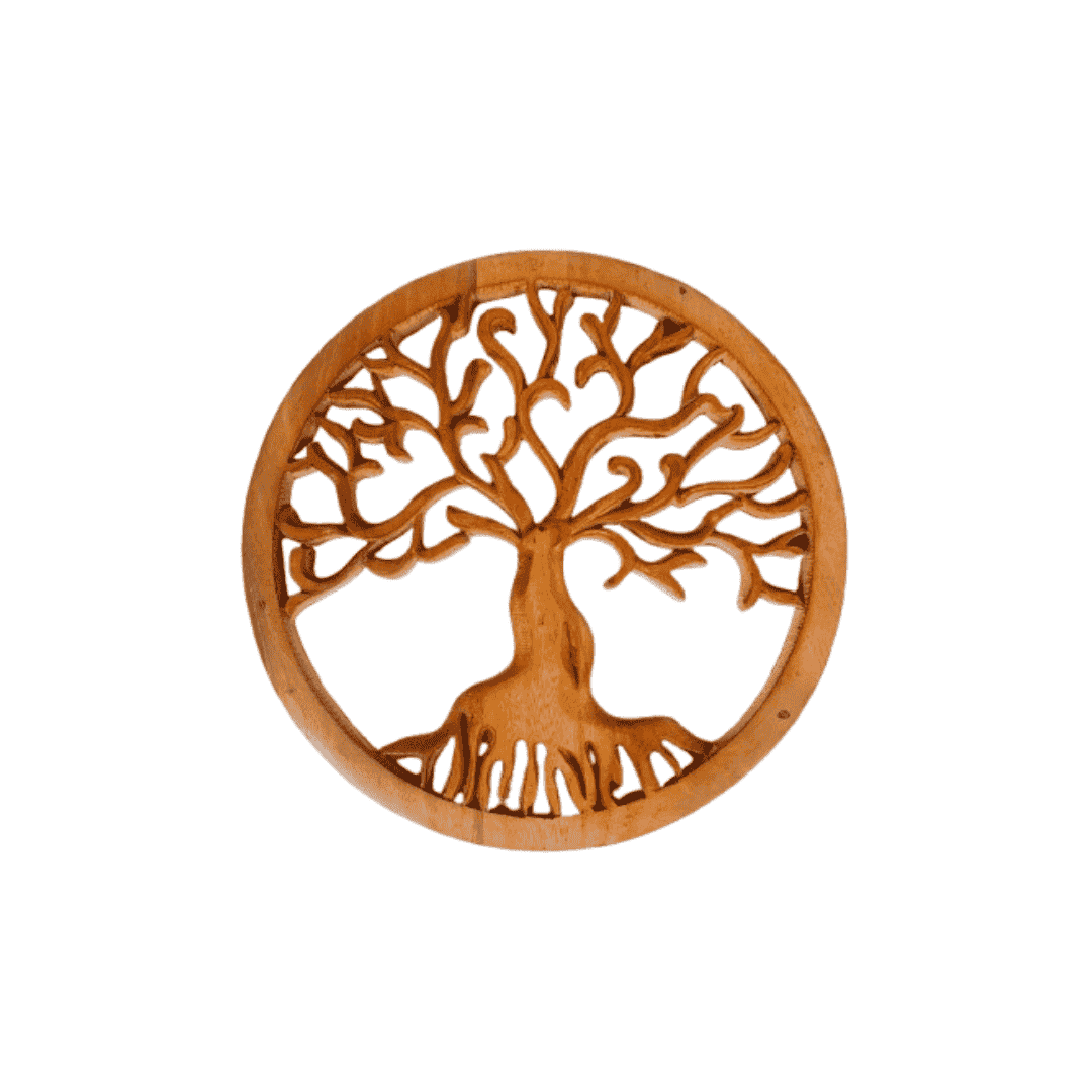 Carved Tree of Life Wooden Plaque-30cm