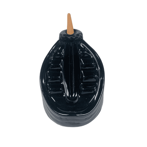 Altar Ceramic Blackflow Incense Cone Holder - 10x10cm